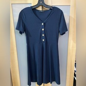 Button Up Rib Knit Dress - size medium